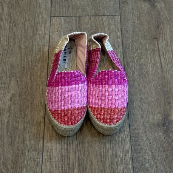 Like new Raffia Stripes Double Sole Espadrilles Yucatán - Peony & Apricot - Picture 5 of 6